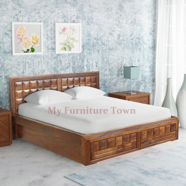 Sheesham Solid Wood Bed With Storage