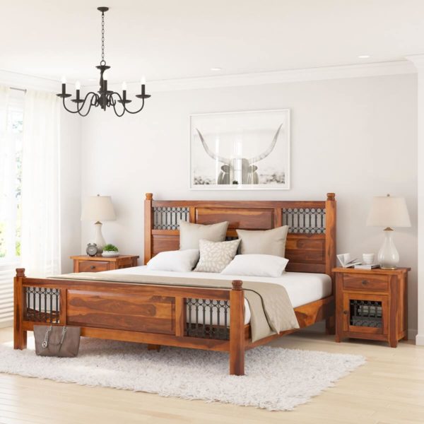 Sheesham Solid Wood Bed With Storage